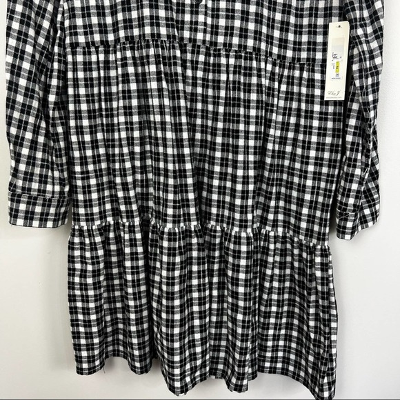 NWT Eliza J Gingham Ruffle Tiered Mini Casual Dress Size 14 - Picture 3 of 8